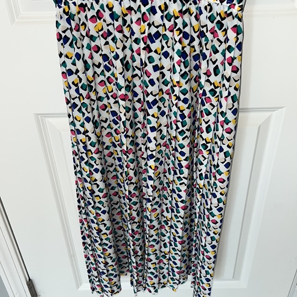 Vintage Kristy Michael dress polka dot like design multicolored elastic waist - Picture 5 of 11